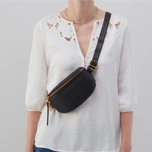 Hobo Fern Pebbled Black Leather Belt Bag - Like New